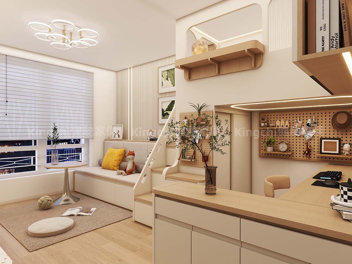 原木風格廳隔房-上床帶陽台超級有創意