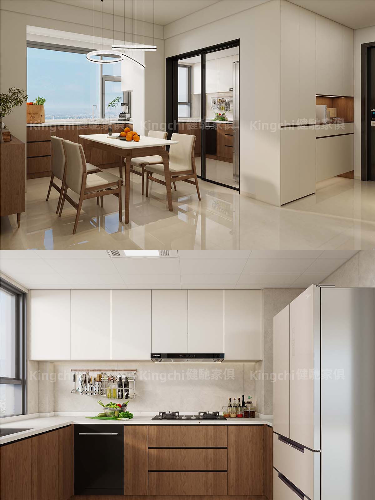 新加坡ZYON GRAND CDL 三卧户型950尺HDB全屋胡桃木奶油风设计