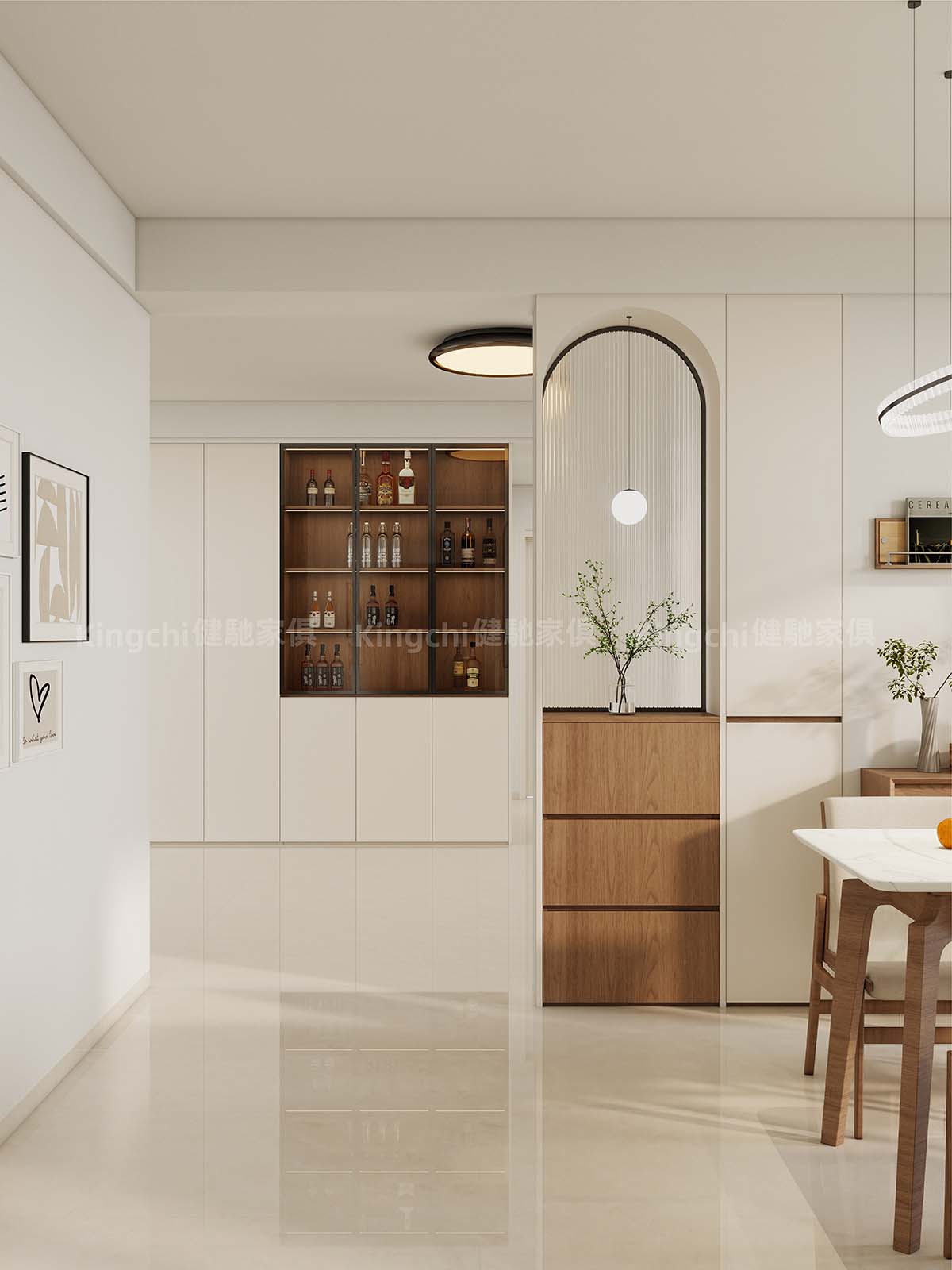 新加坡ZYON GRAND CDL 三卧户型950尺HDB全屋胡桃木奶油风设计