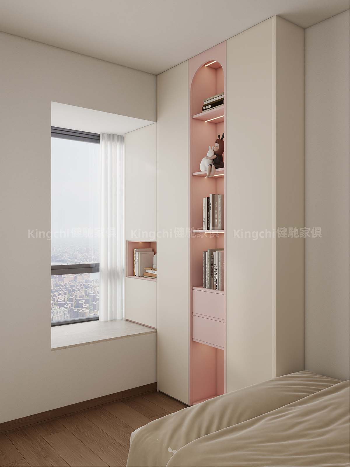 新加坡ZYON GRAND CDL 三卧户型950尺HDB全屋胡桃木奶油风设计