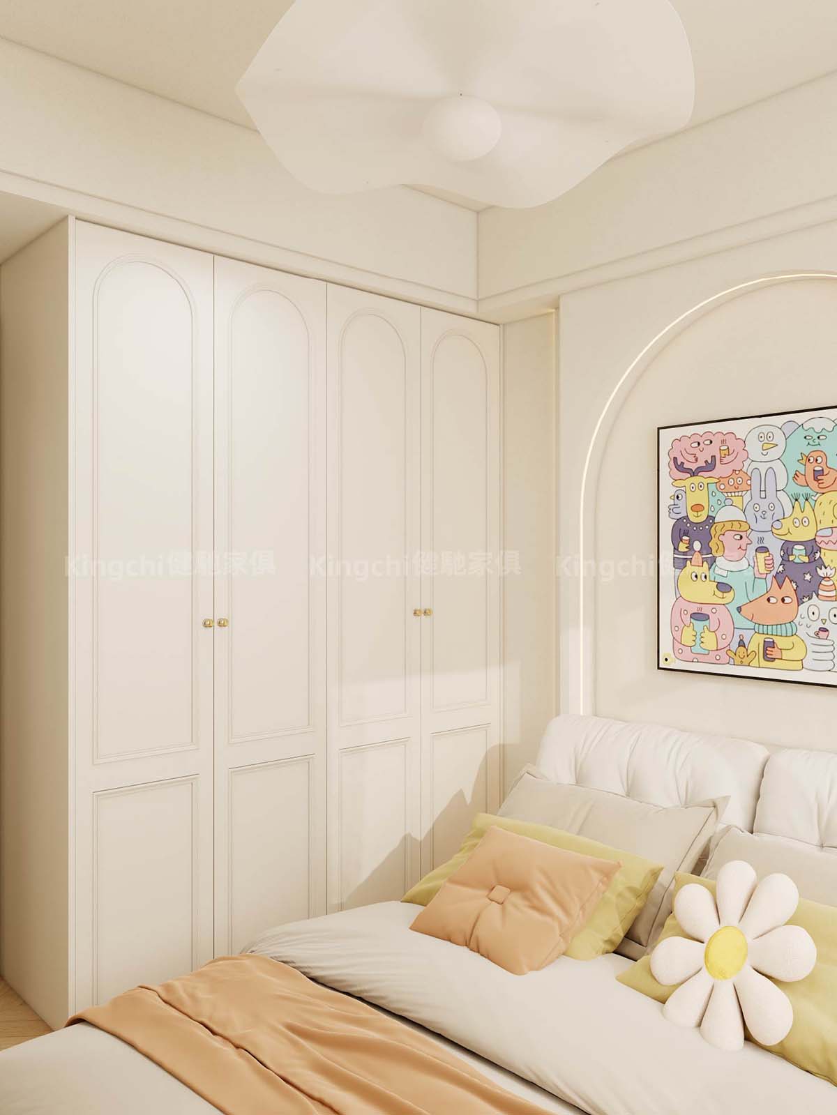 新加坡750尺轻法式四房HDB全屋设计