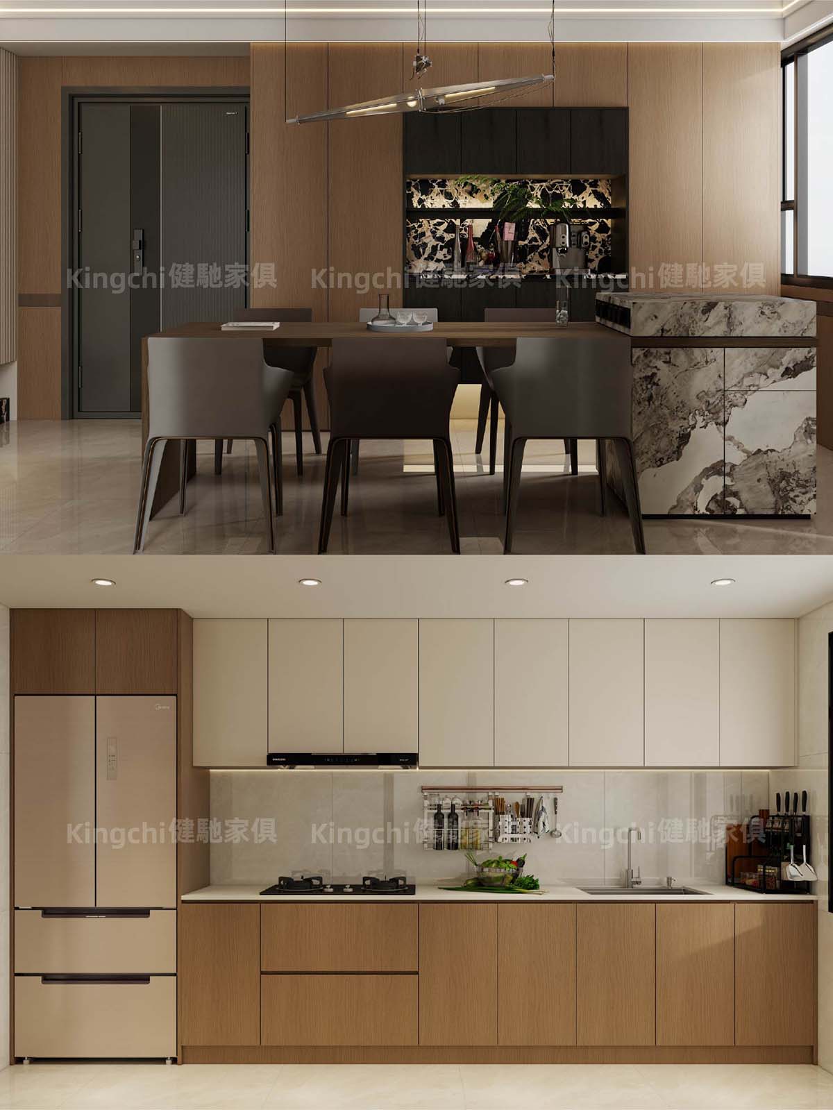 新加坡兀南四房HDB-1100尺全屋意式轻奢风