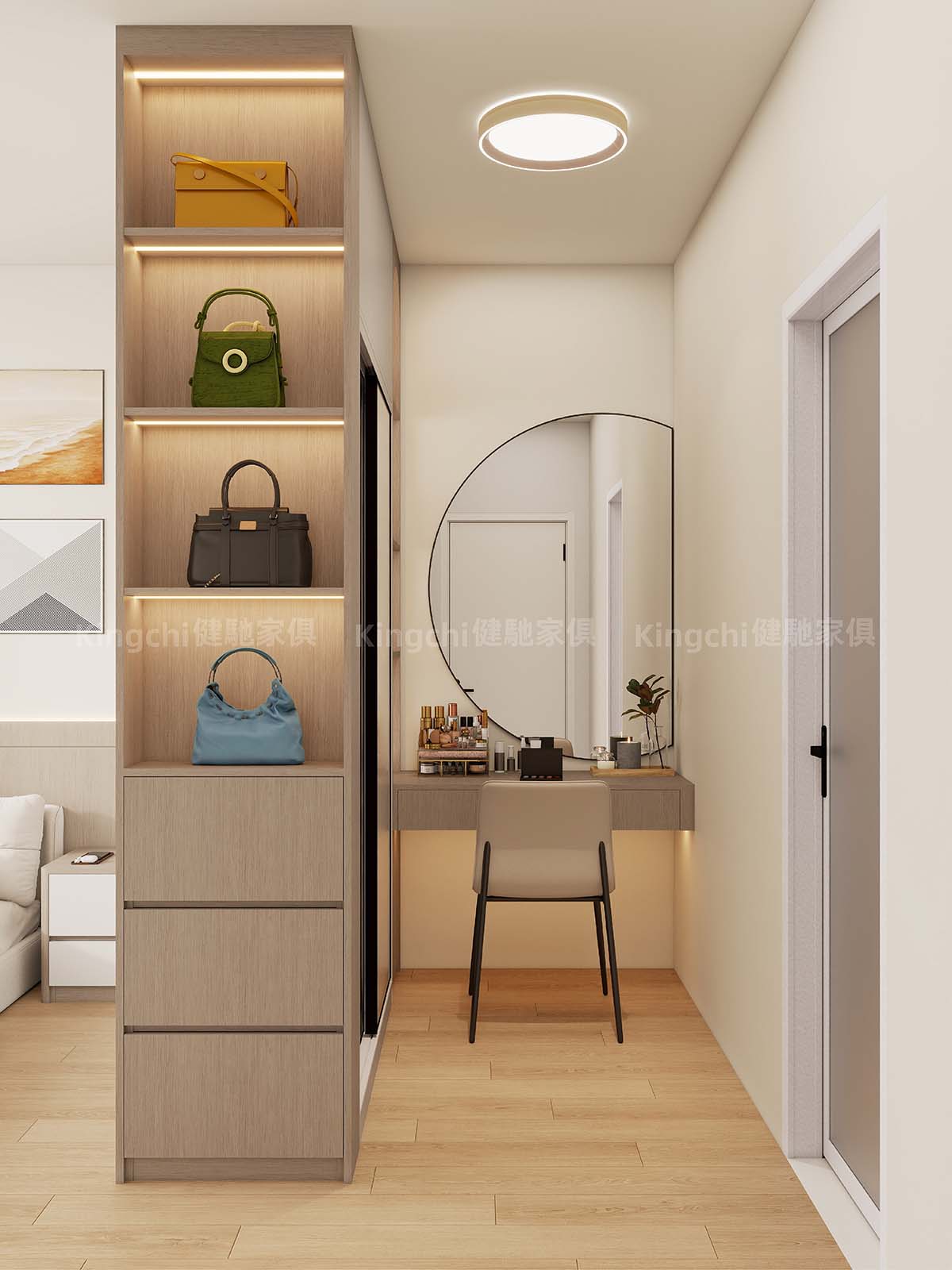 新加坡三房BTO户型-750呎原木风4-5人單位案例