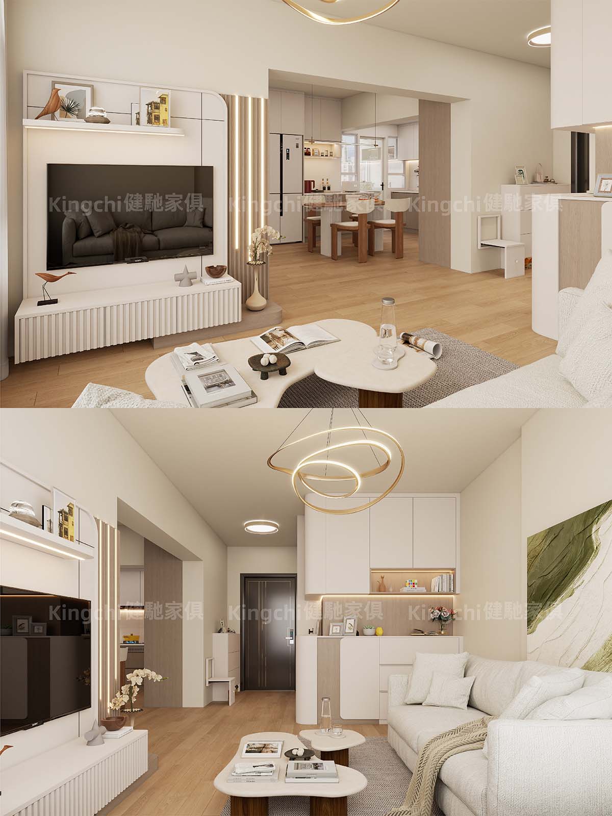 新加坡三房BTO户型-750呎原木风4-5人單位案例