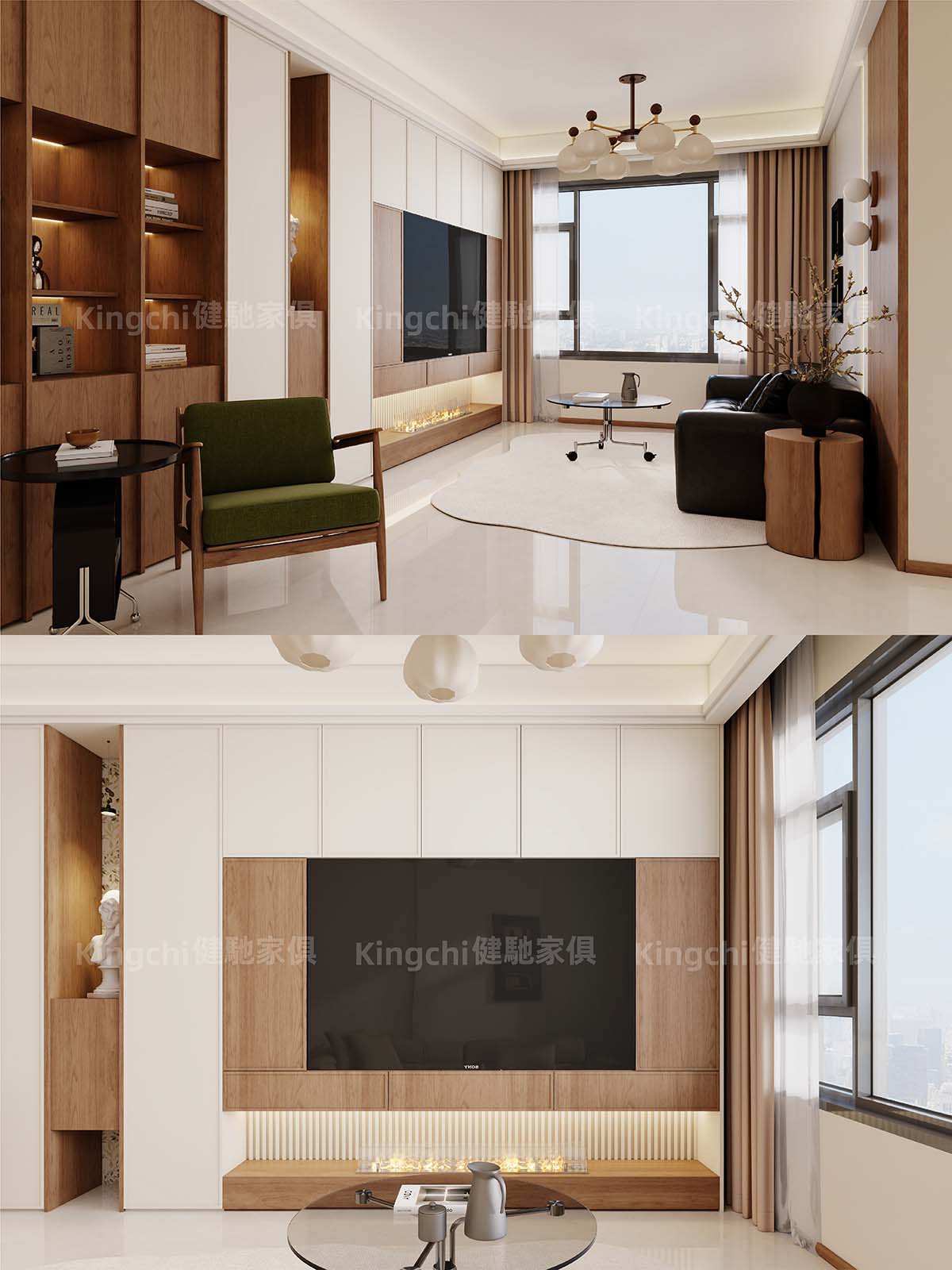 新加坡四房HDB-850尺中古原木风格全屋设计