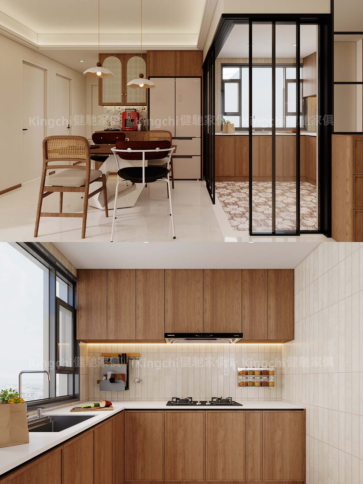 新加坡四房HDB-850尺中古原木风格全屋设计