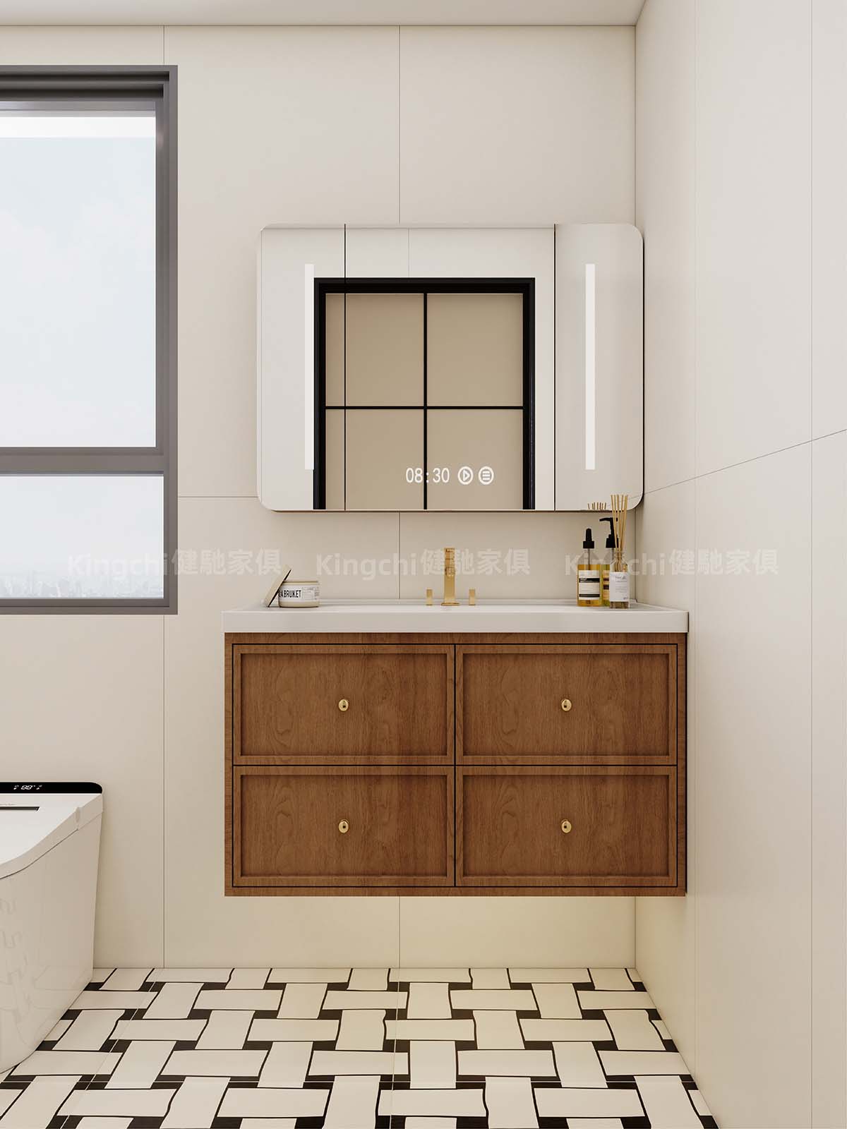 新加坡四房HDB-850尺中古原木风格全屋设计