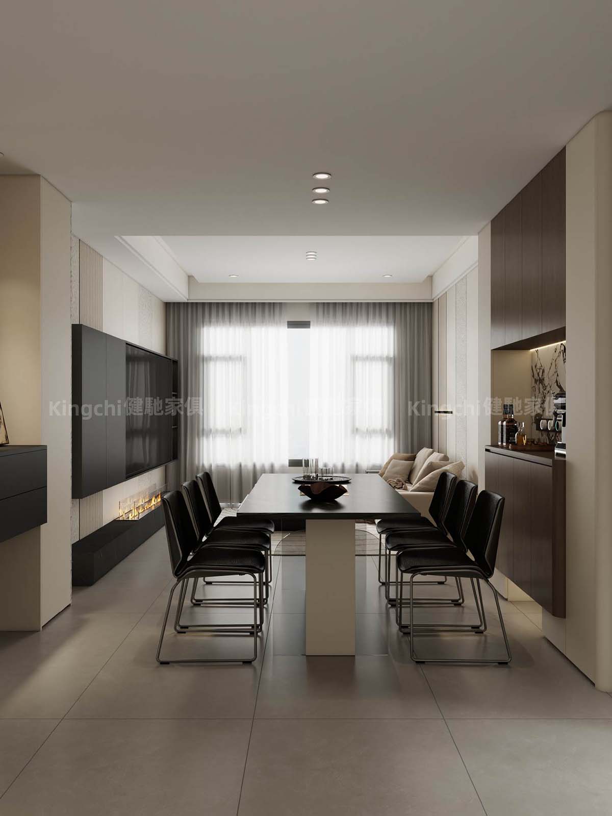 新加坡四房HDB-750尺现代黑白风设计