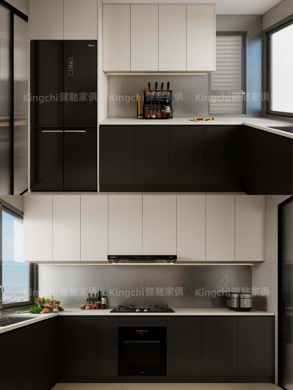 新加坡四房HDB-750尺现代黑白风设计