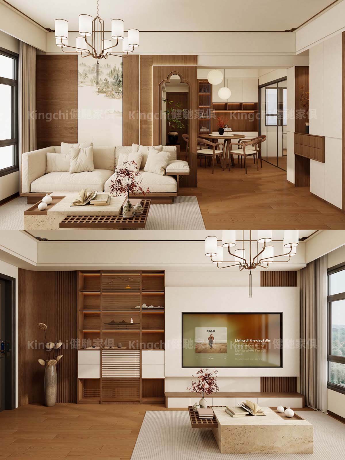 新加坡750尺四房HDB新中式风格全屋设计