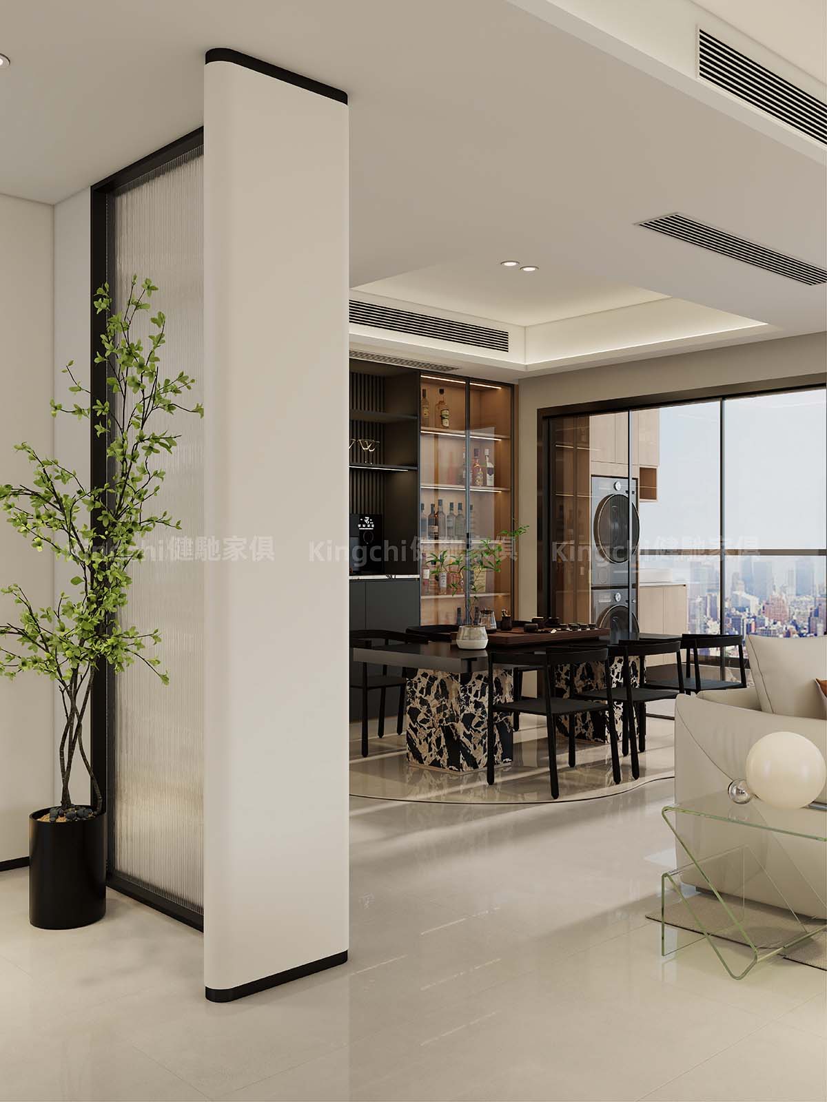 新加坡大恒1100尺四房 HDB全屋主打现代轻奢风格