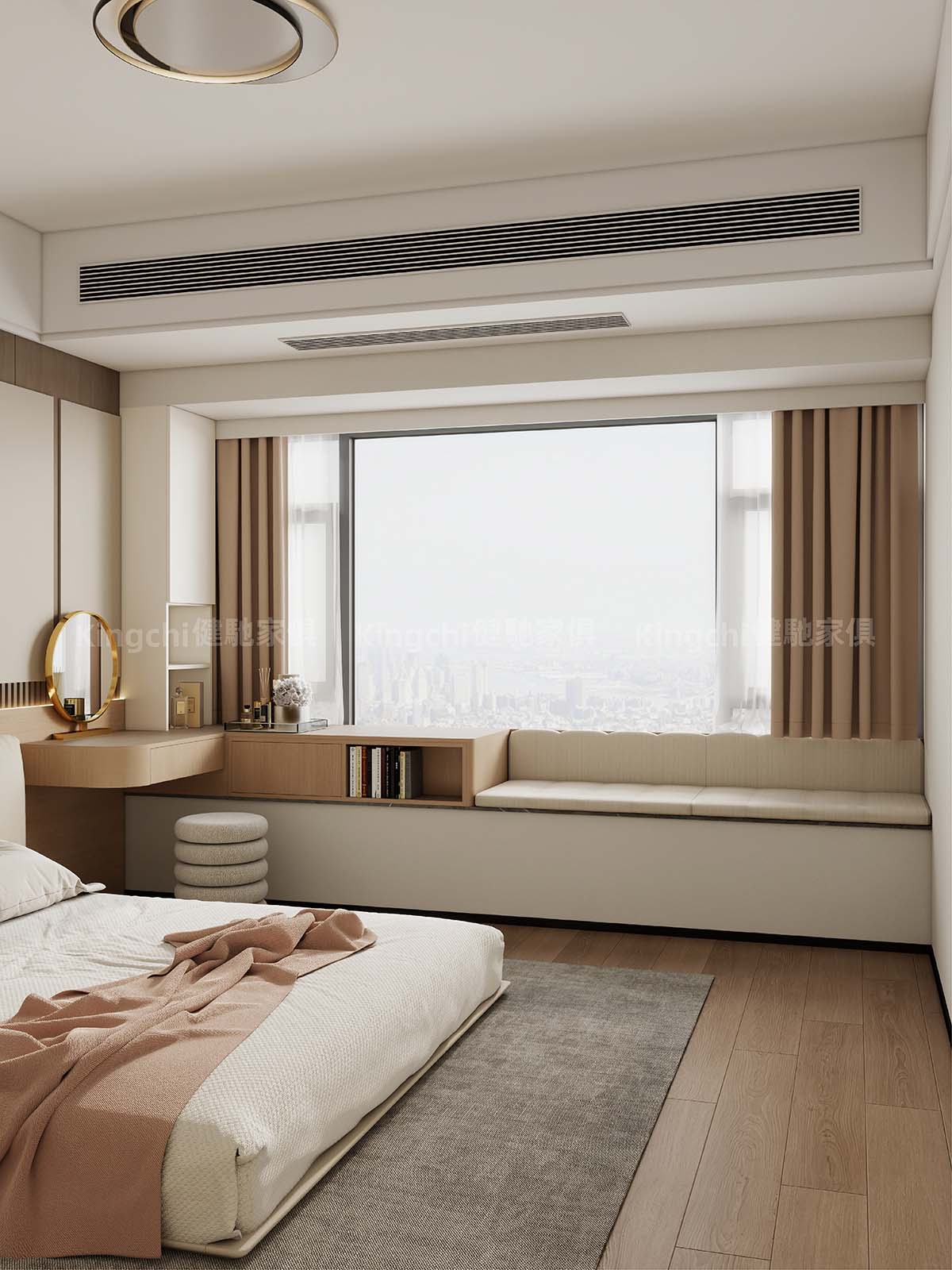 新加坡大恒1100尺四房 HDB全屋主打现代轻奢风格